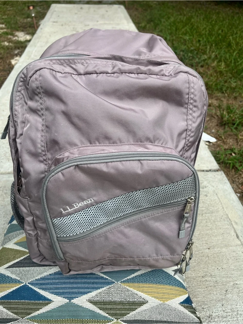 L.L. Bean Mauve-Gray Men's Backpack with Reflective Accent